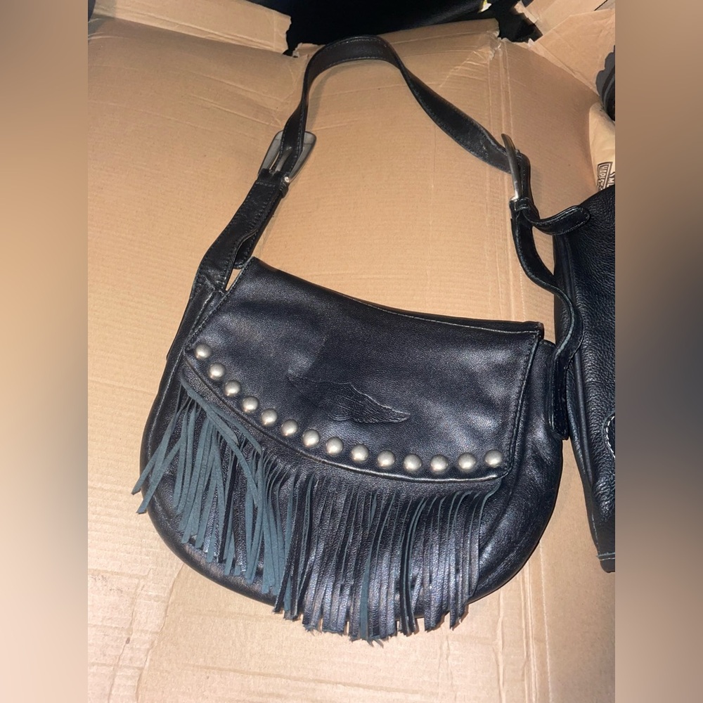 Harley Davidson Leather Shoulder Purse